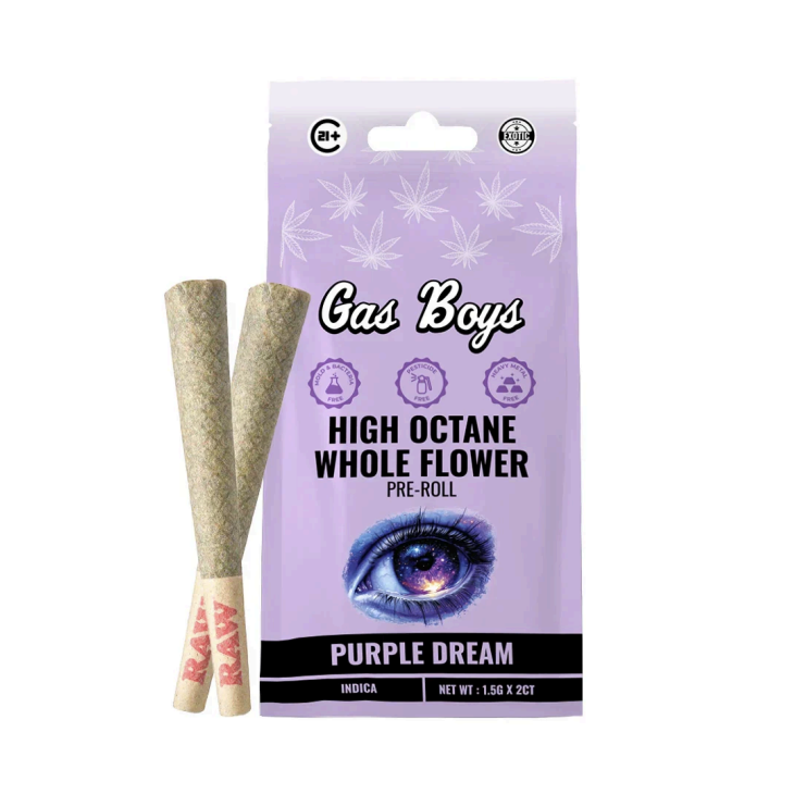 Gas Boys High Octane Whole Flower Pre-Roll 1.5g 2ct / Purple Dream Indica